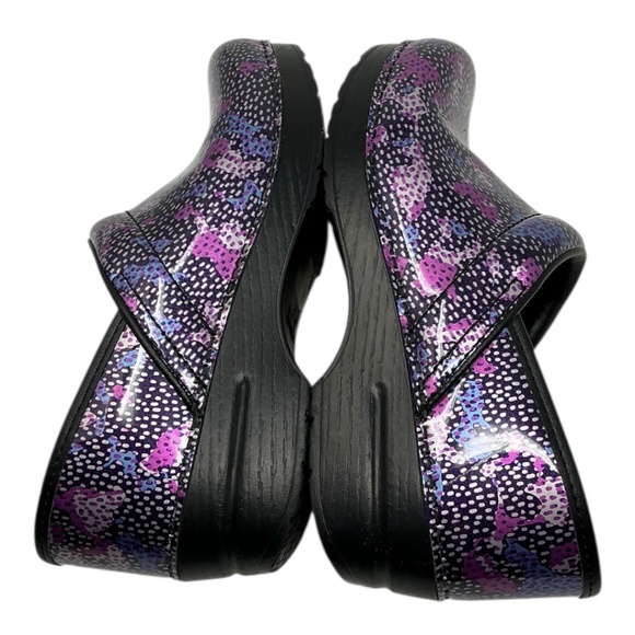 Dansko Patent Leather Professional Dotty Abstract Clogs - Picture 12 of 14